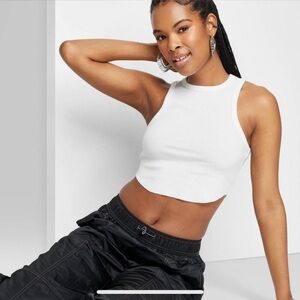 2 pack! Wild Fable White Ribbed Crop Tops